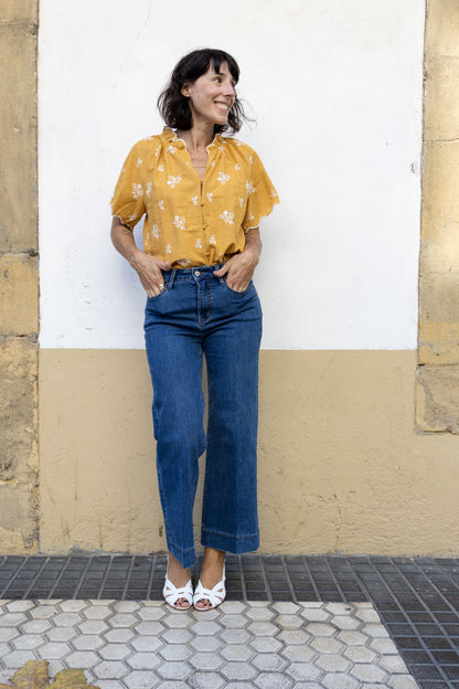 Blusa algodón Emilia mostaza