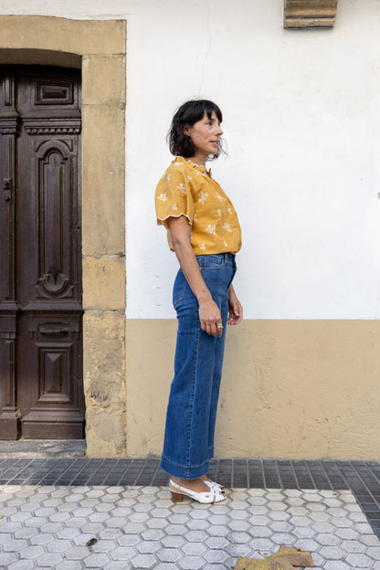 Blusa algodón Emilia mostaza