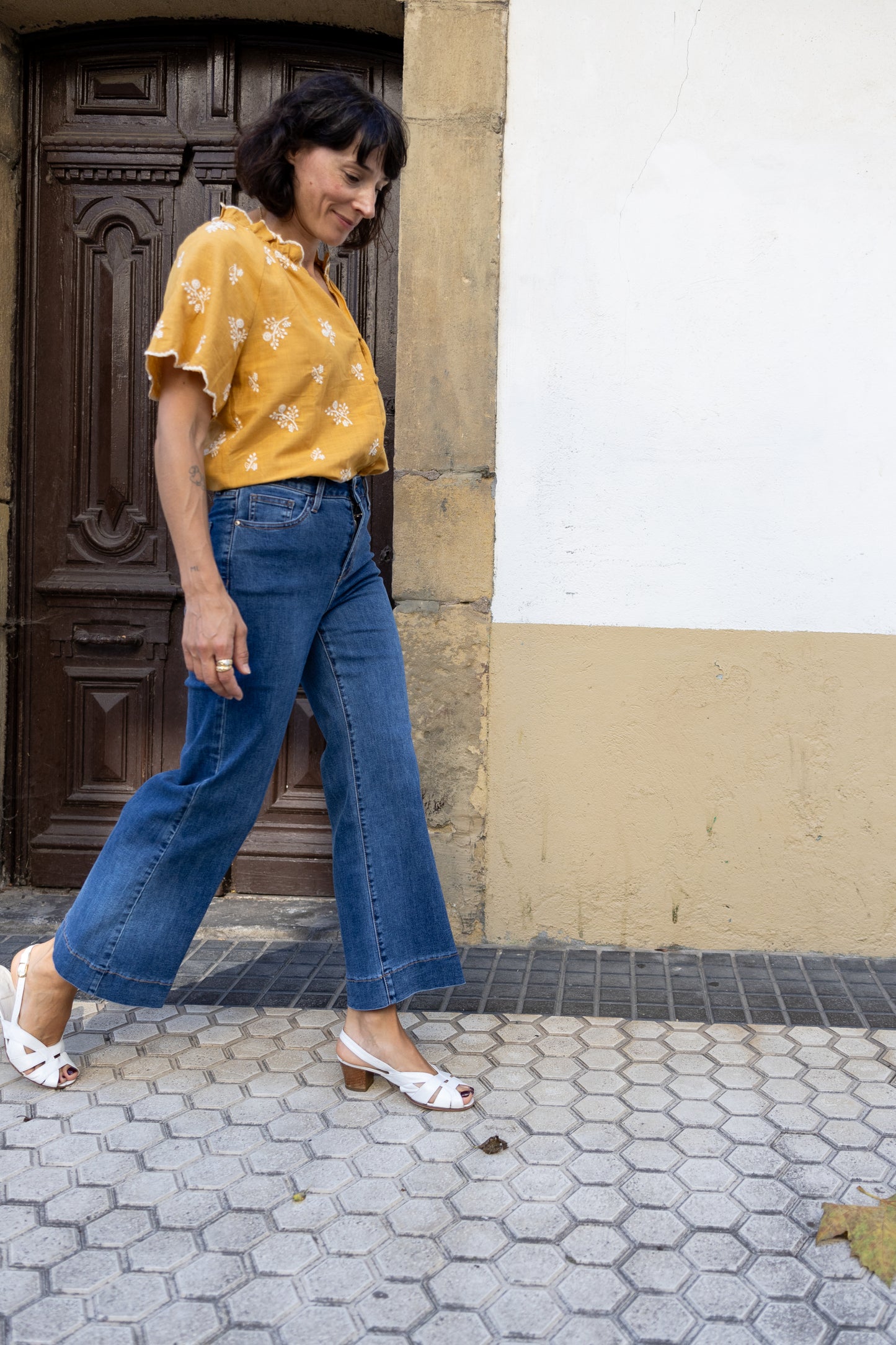 Blusa algodón Emilia mostaza