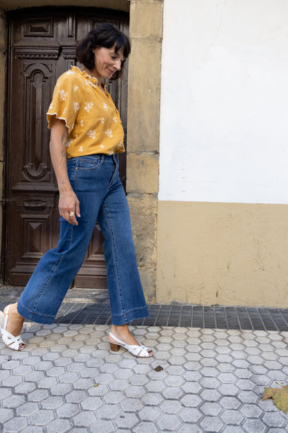 Blusa algodón Emilia mostaza
