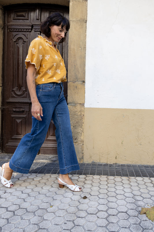 Blusa algodón Emilia mostaza