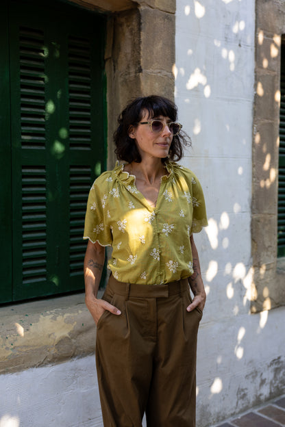 Blusa algodón Emilia pistacho