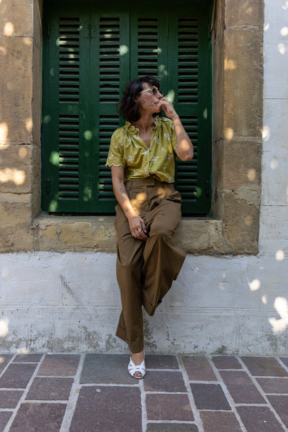 Blusa algodón Emilia pistacho