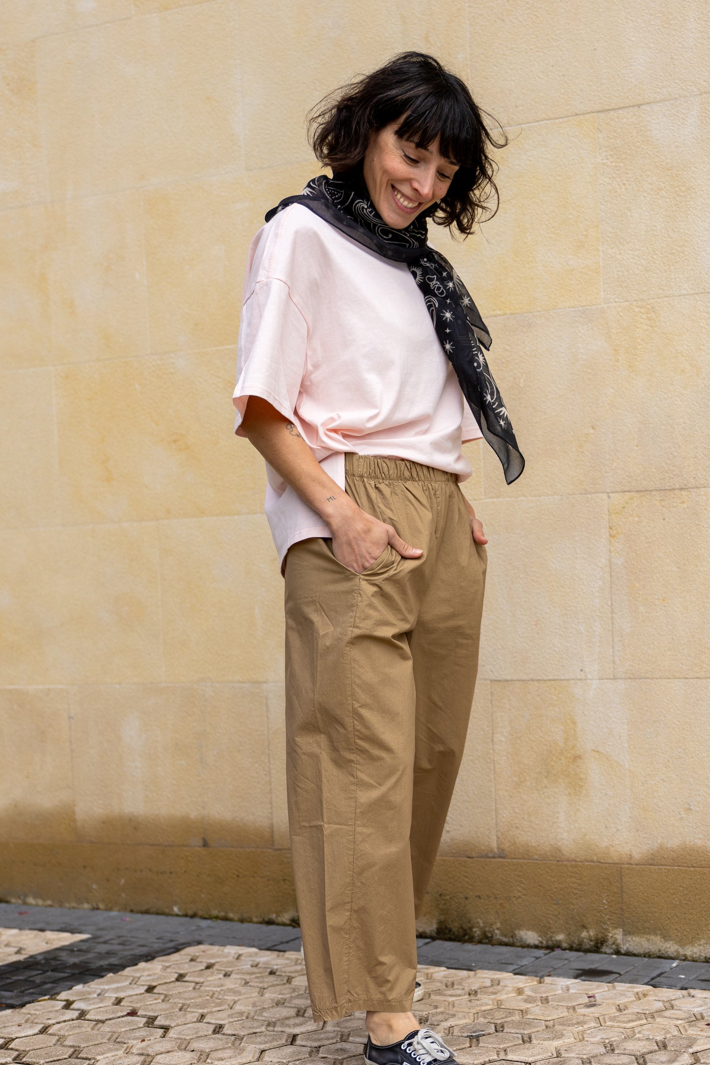 Pantalón algodón Petra camel