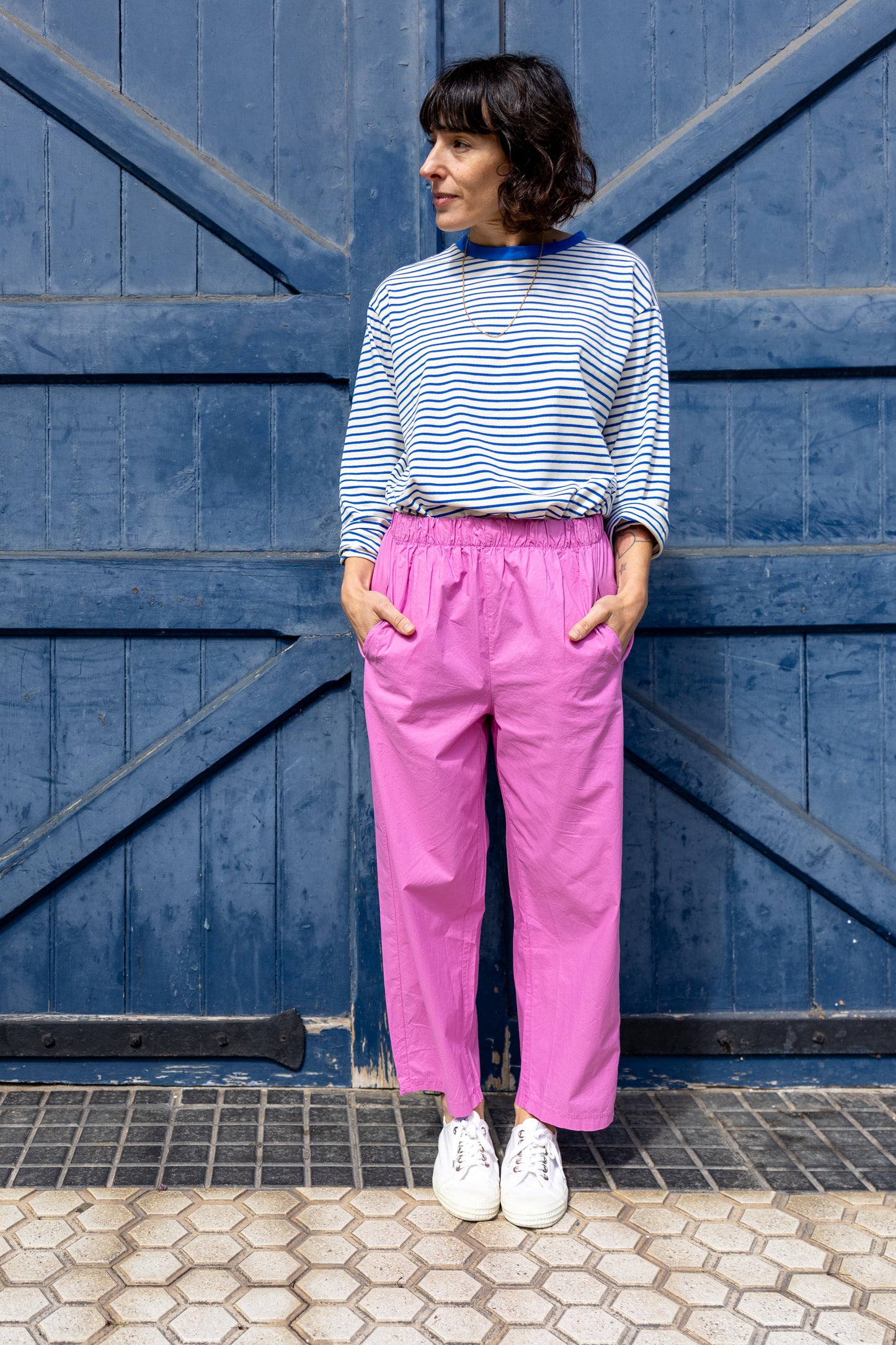 Pantalón algodón Petra fucsia