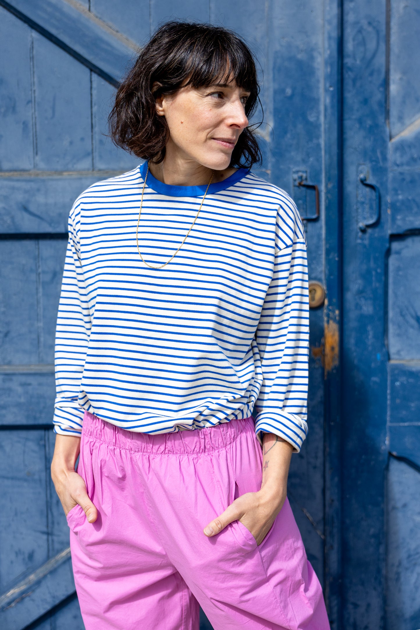 Pantalón algodón Petra fucsia