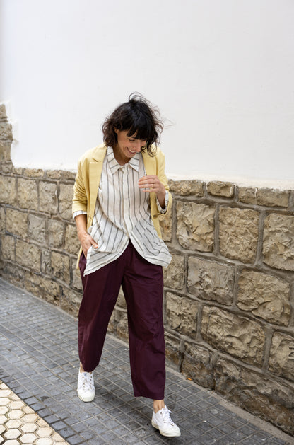 Pantalón algodón Petra vino