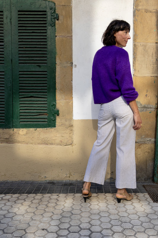 Pantalón denim Simona rayas