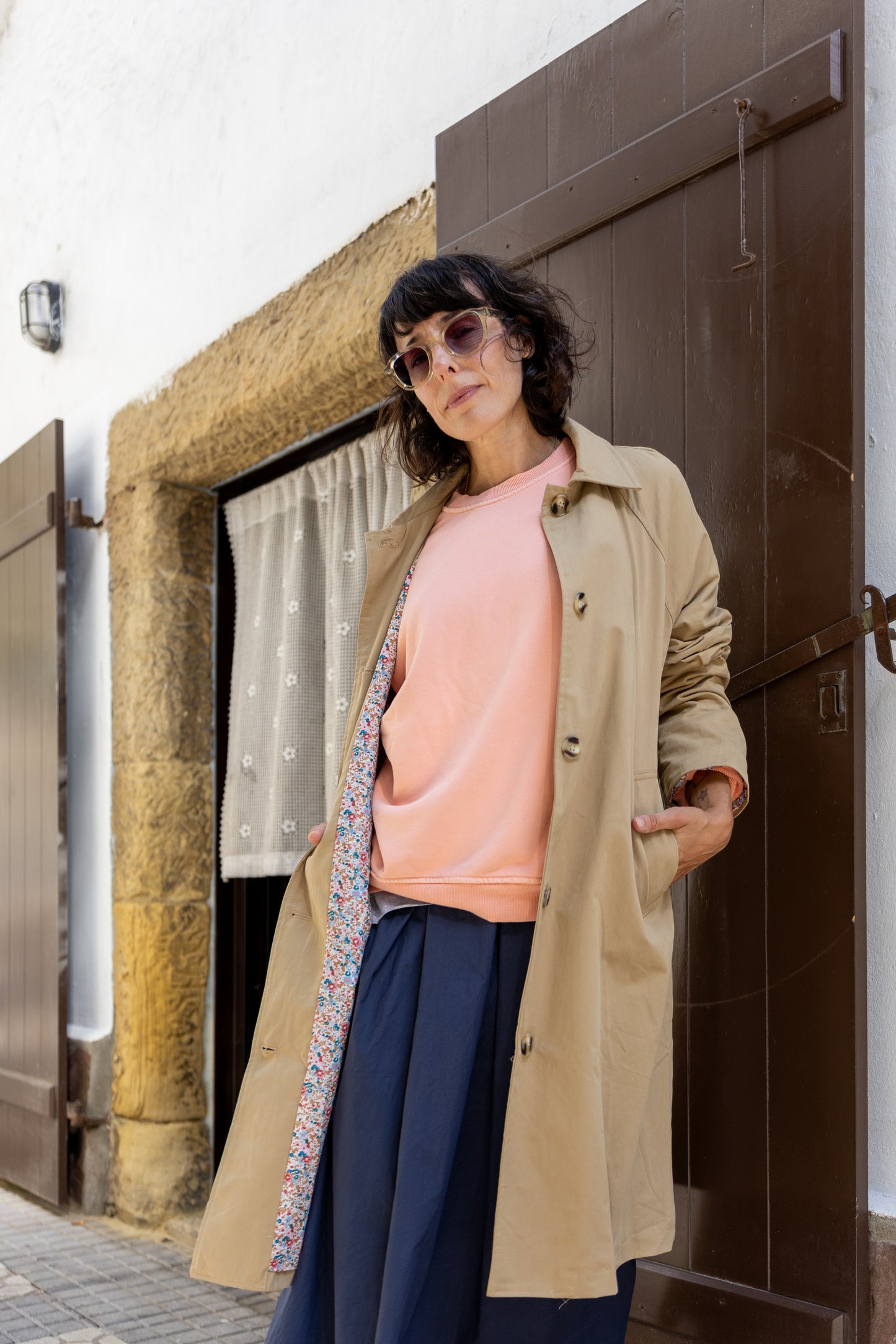 Sudadera holgada Eva coral