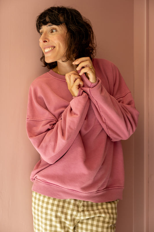 Sudadera holgada Eva fucsia