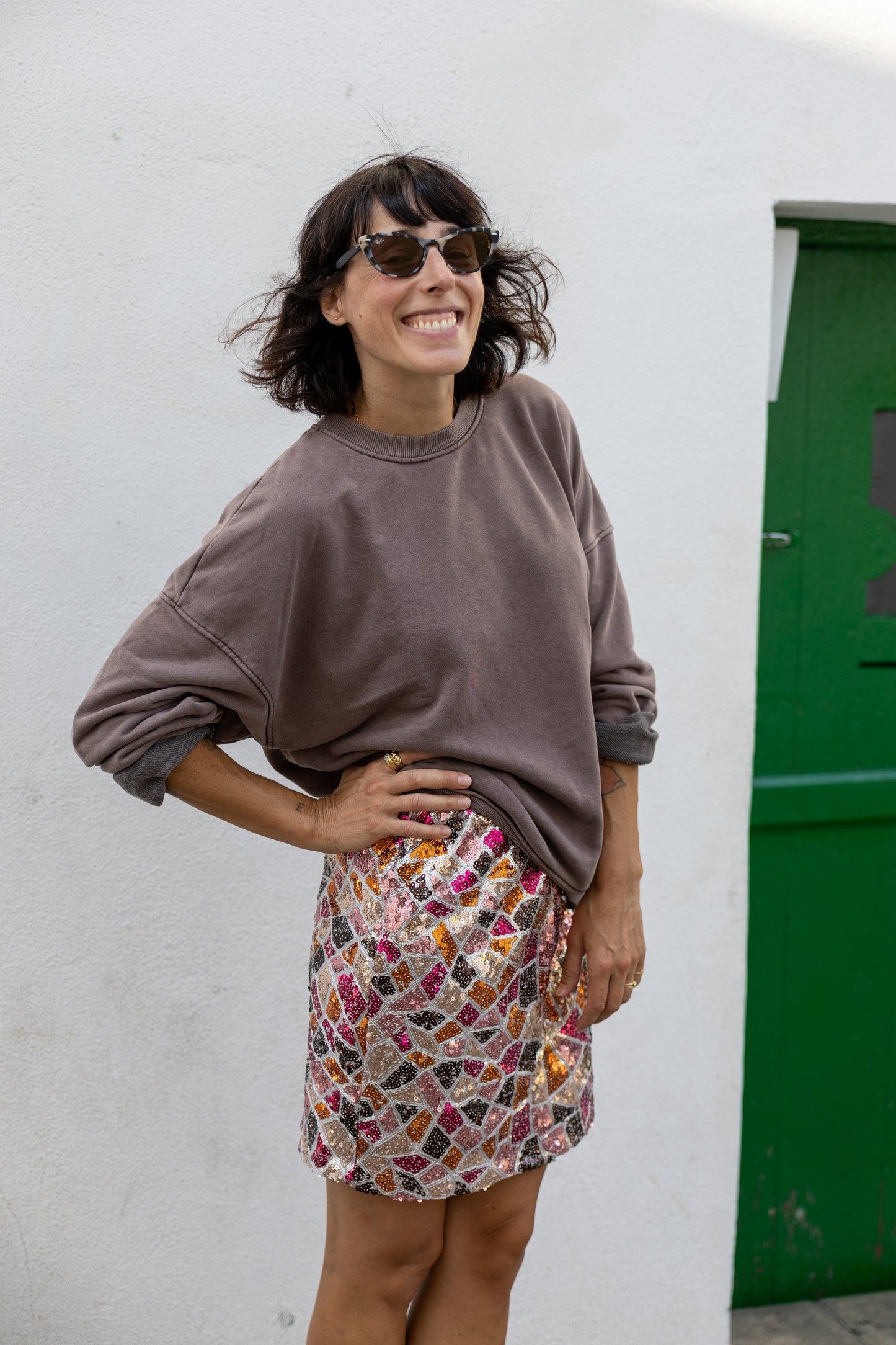 Sudadera holgada Eva marrón