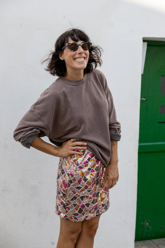 Sudadera holgada Eva marrón