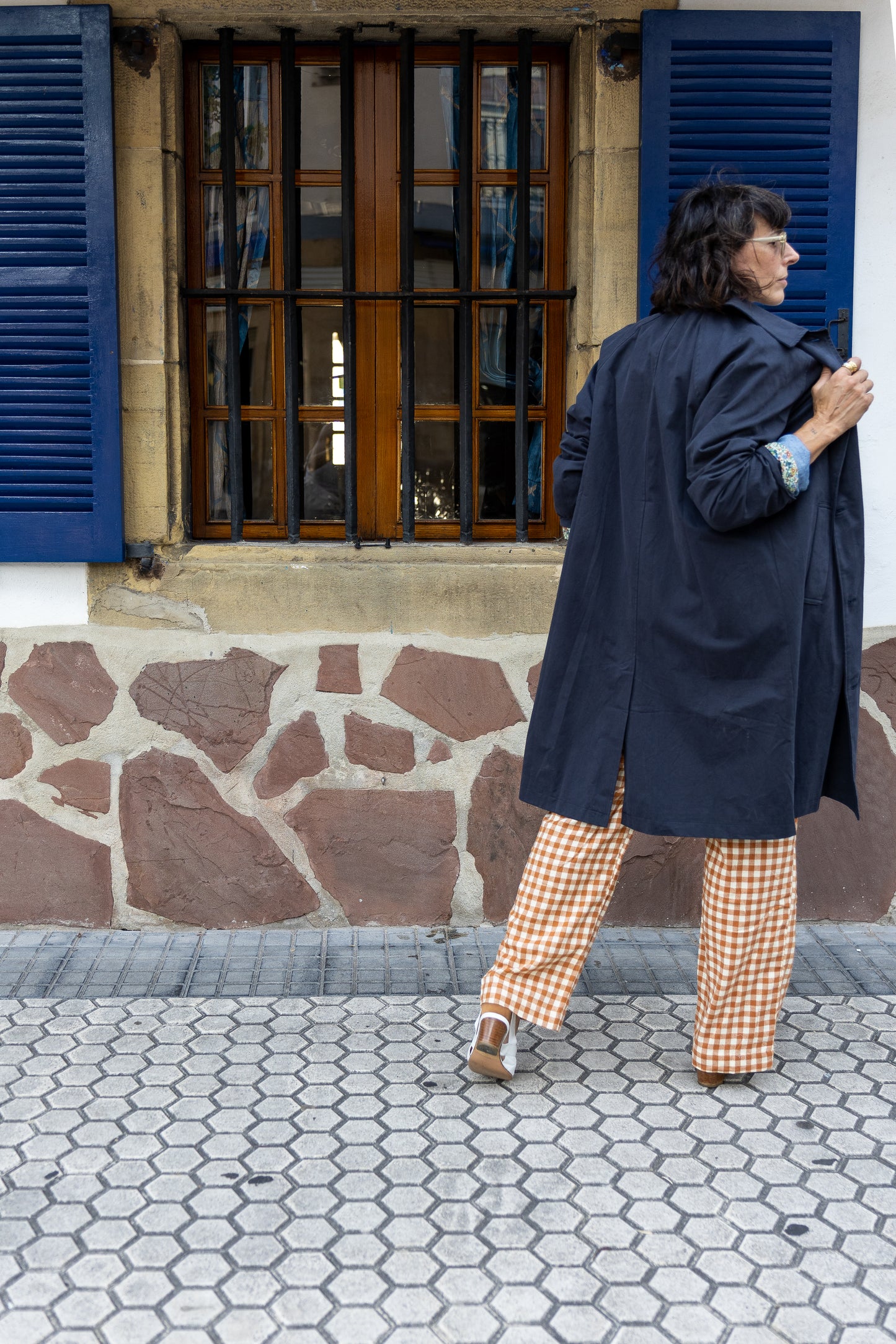 trench sofia algodon azul marino soule