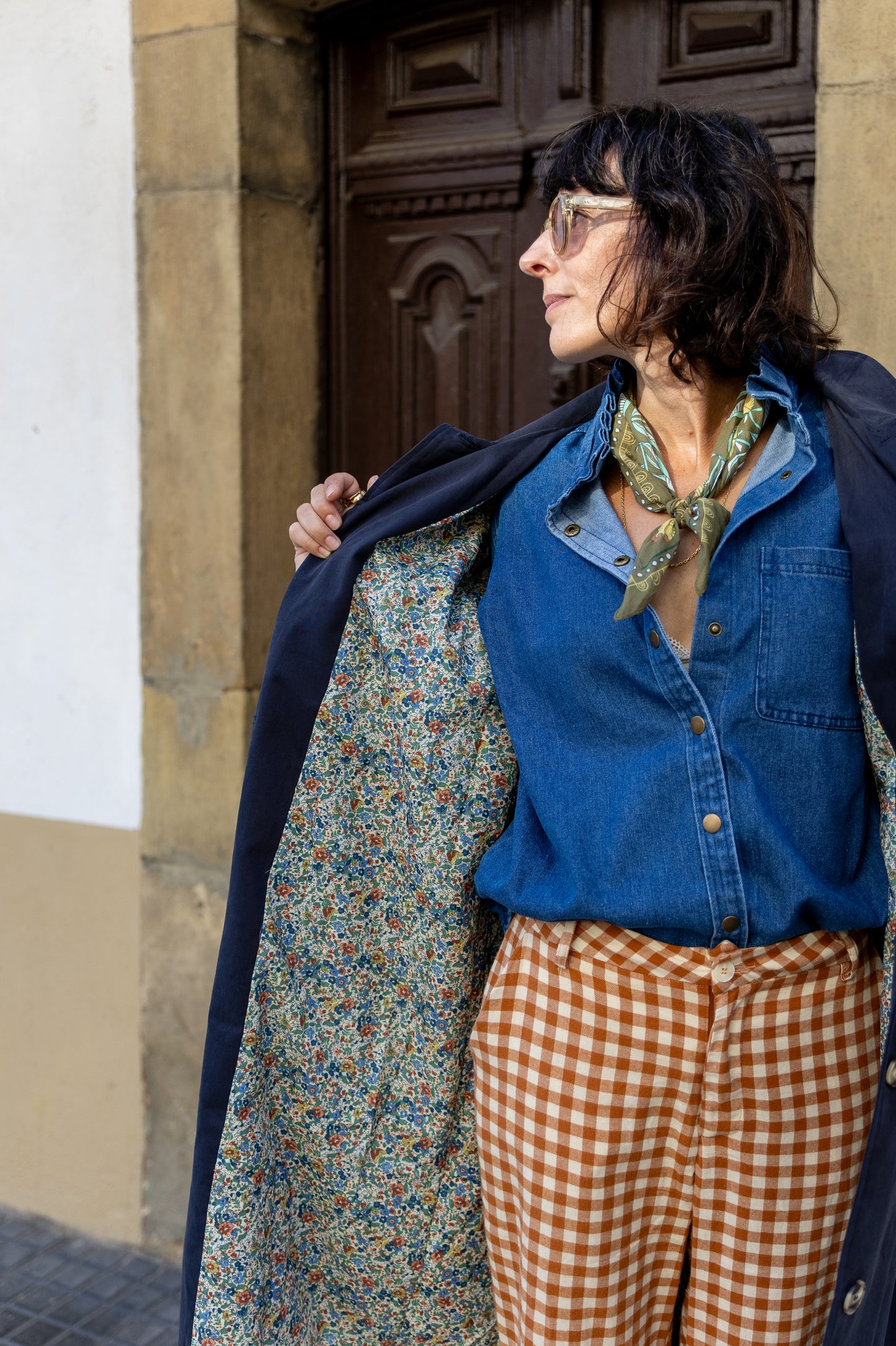 Trench algodón Sofía Azul