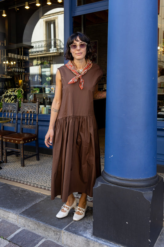 Vestido Graciela marrón